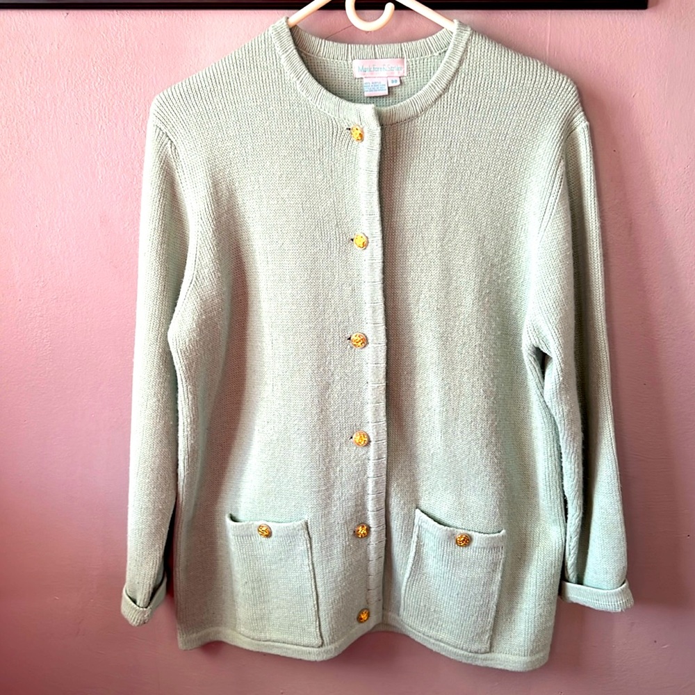 Vintage Green Sweater Cardigan